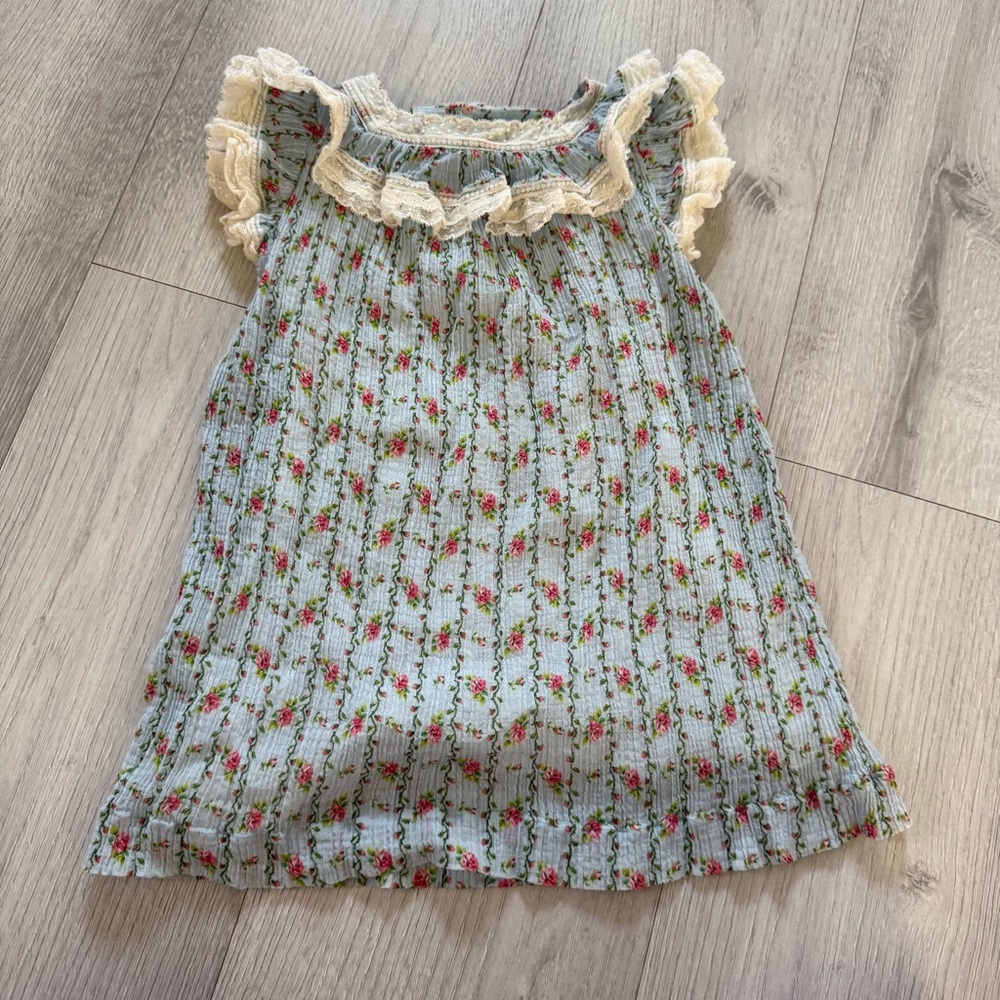 Gucci Blue Floral Lace Dress